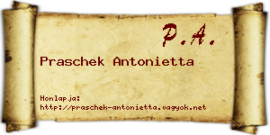 Praschek Antonietta névjegykártya